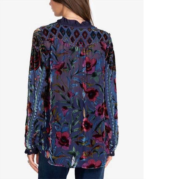 Nwt johnny was clara burnout leda button down - Picture 2 of 2